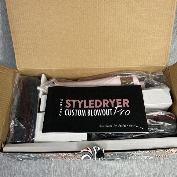 (OB) Calista StyleDryer Custom Blowout Pro Hair Drying Brush Pink 2 Atrachments - Picture 7 of 16
